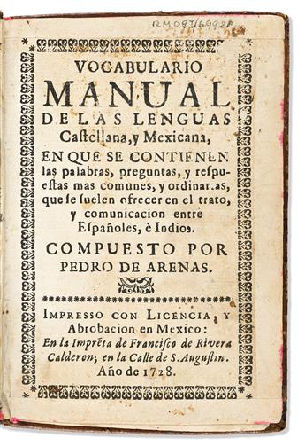 (MEXICAN IMPRINTS--1692.) Three works on Nahuatl bound in one volume.